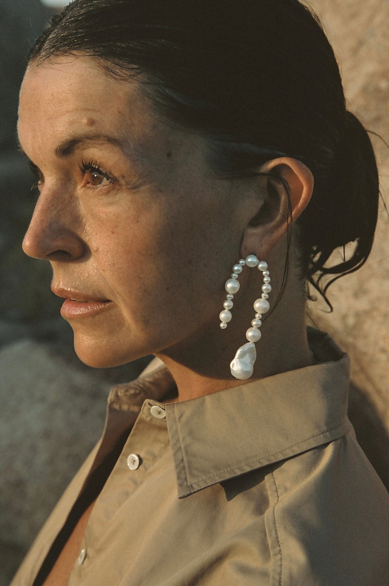 Oversized pearl drop earrings for special occasions and parties