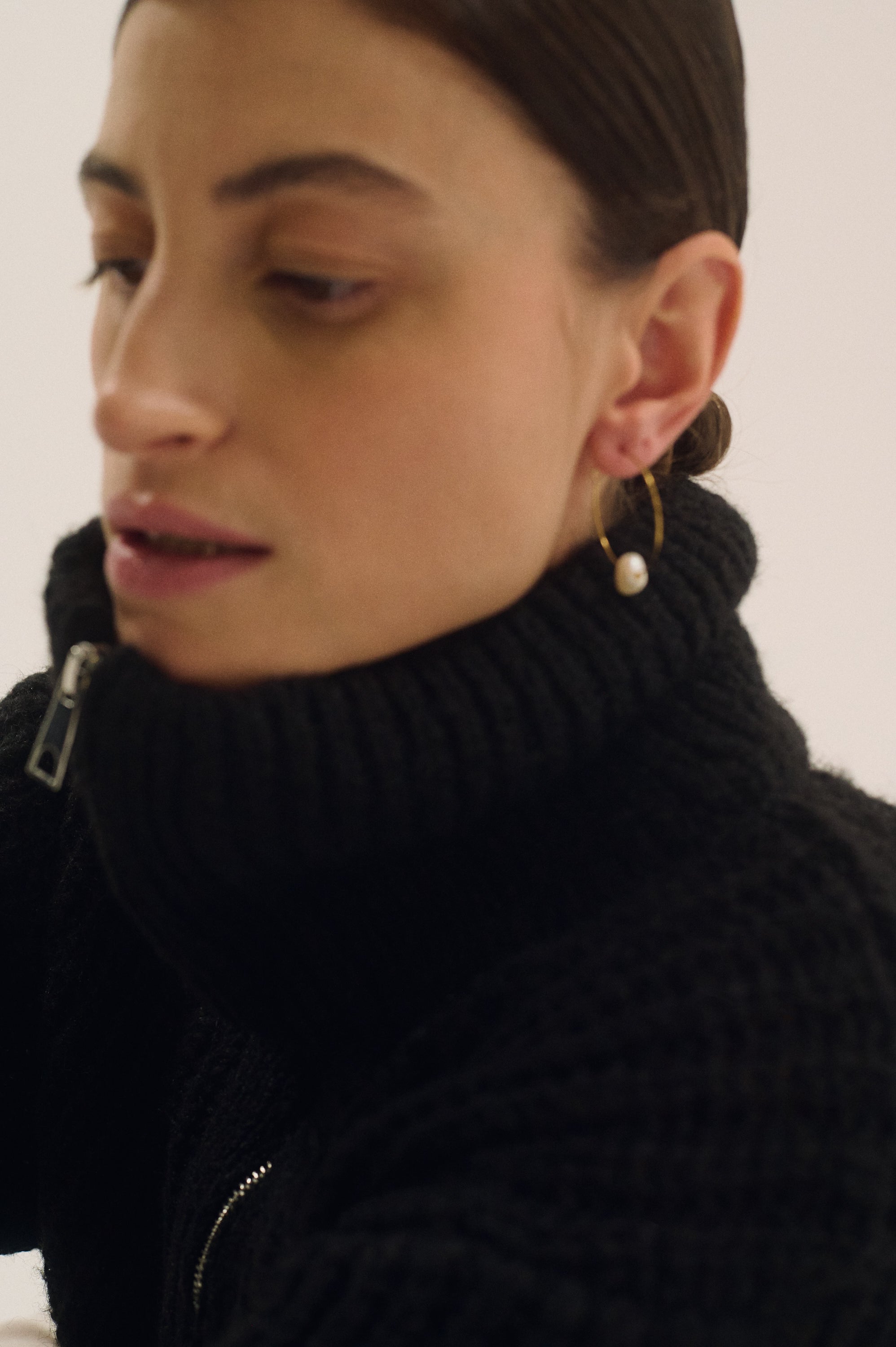 pearl hoop earrings minimalist style