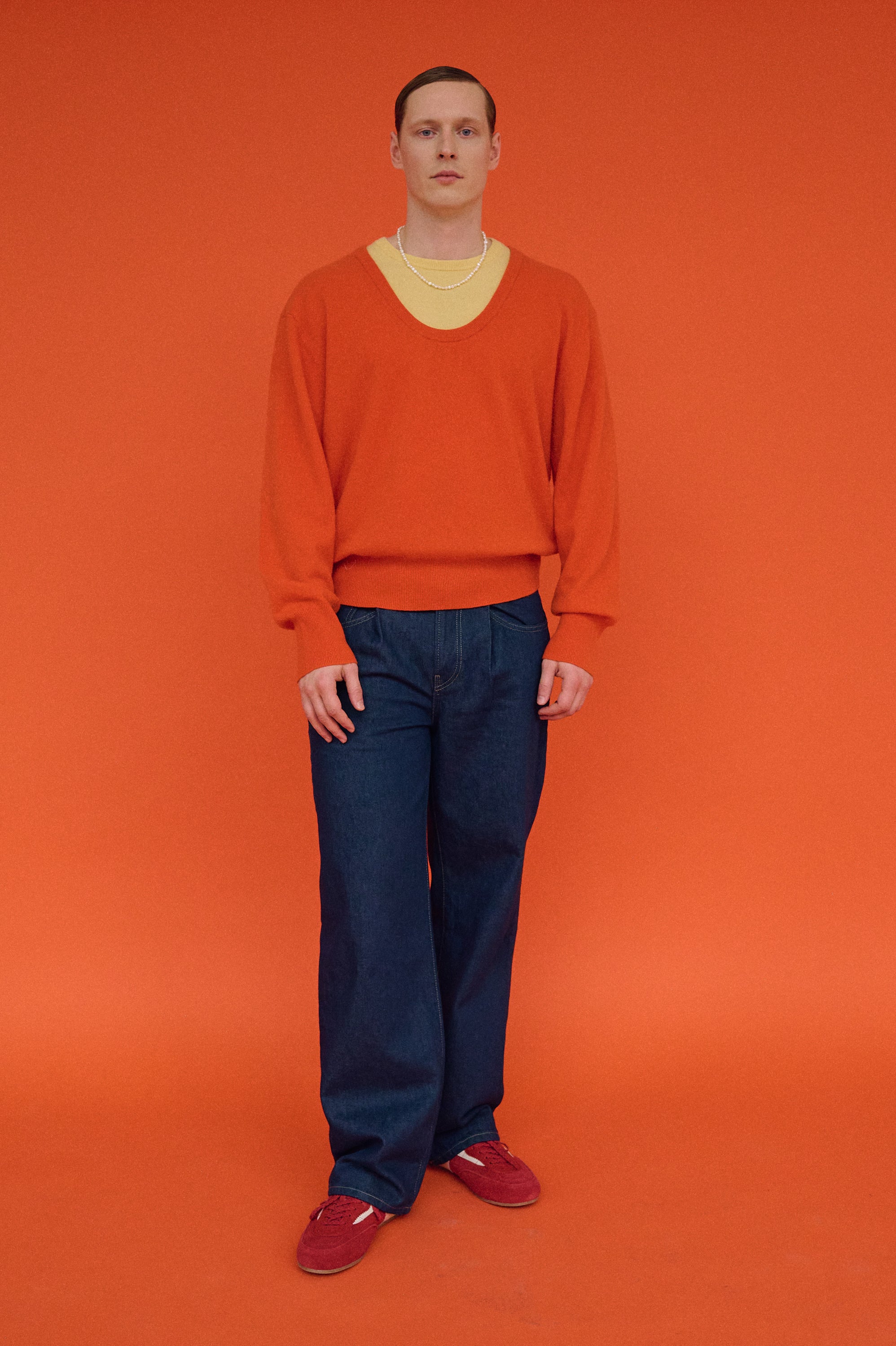 Gift for him – elegant men’s freshwater pearl necklace with extension chain