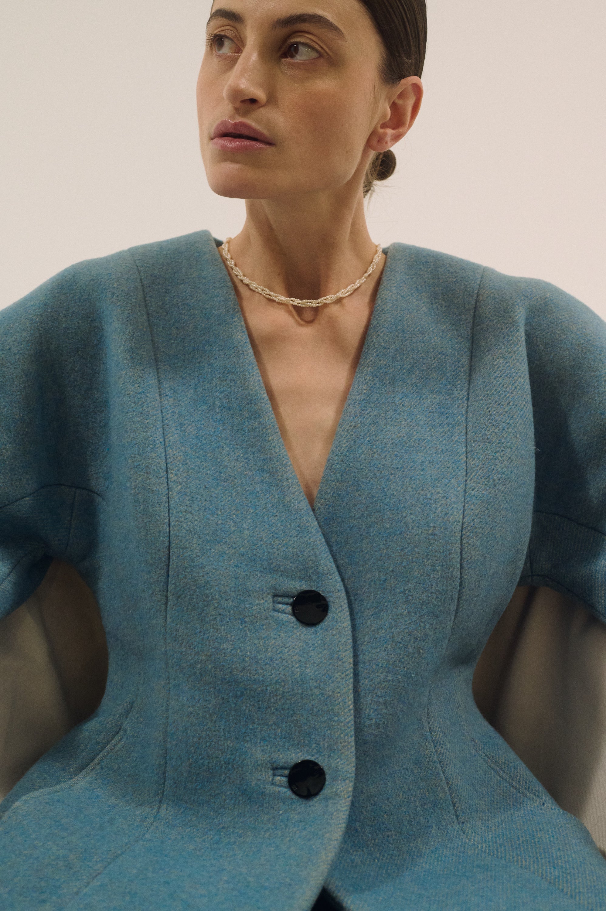 Triple strand tiny pearl necklace made of real freshwater pearls – elegant layered choker for women