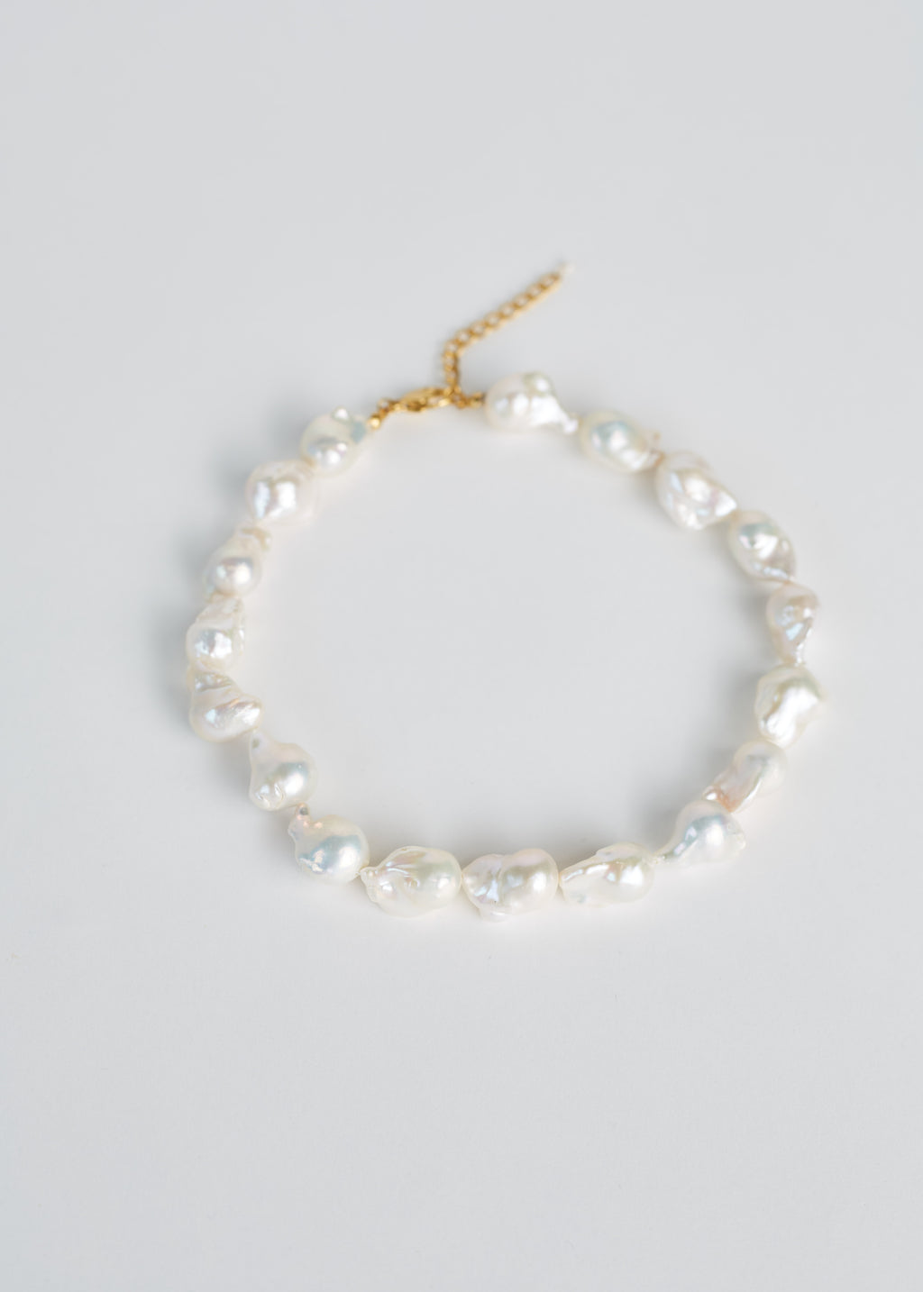 Elegant chunky baroque pearl necklace made of natural freshwater pearls, bold statement choker.