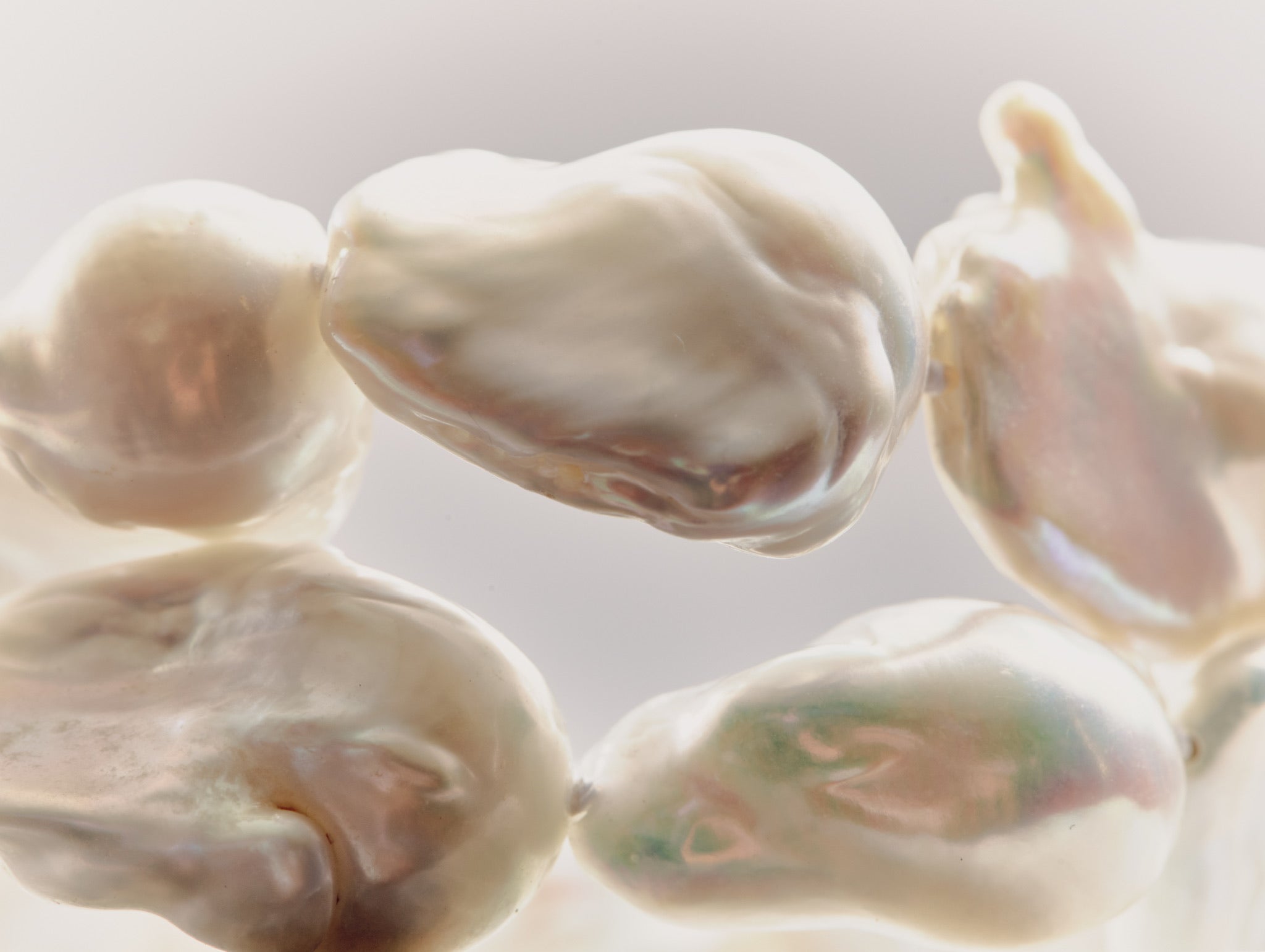 Real baroque pearl necklace with chunky pearls, handcrafted jewelry for women.