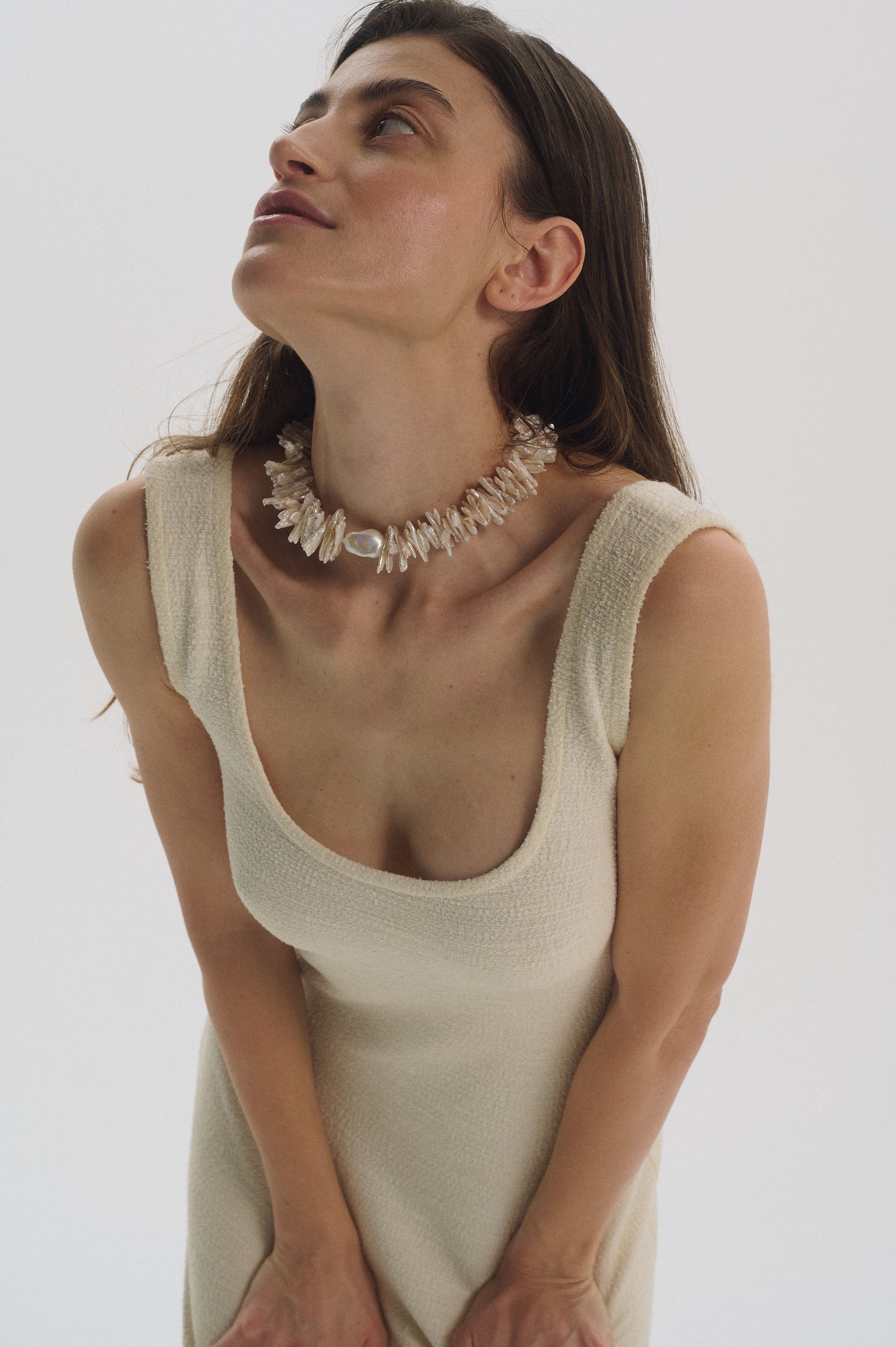 Exclusive massive freshwater pearl necklace with bold baroque pearls and stainless steel clasp – luxury statement choker jewelry