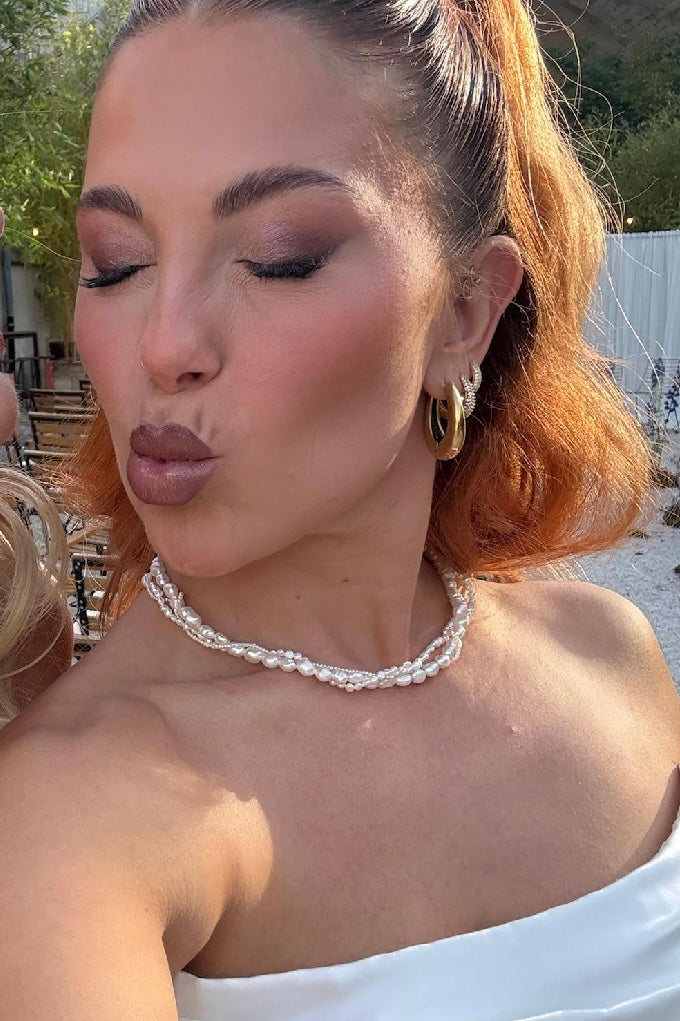 BRAIDED REAL PEARL NECKLACE