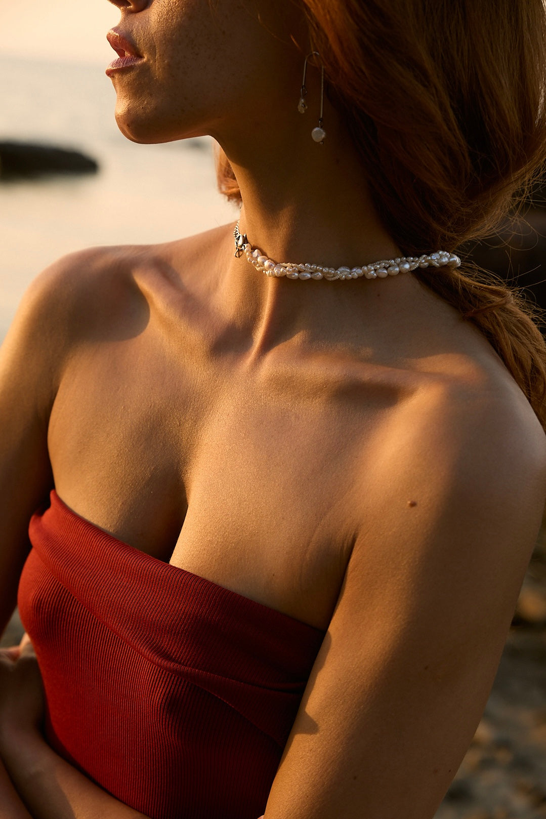 BRAIDED REAL PEARL NECKLACE
