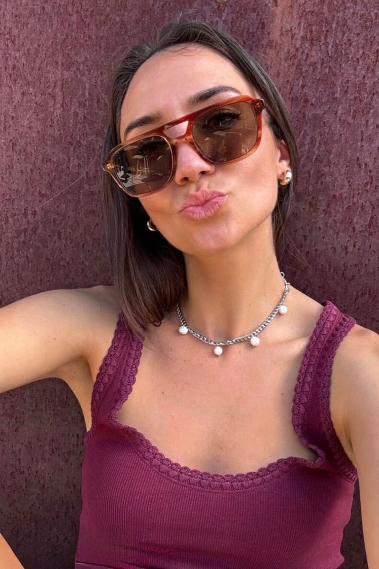 CLASSIC PEARL CHAIN CHOKER NECKLACE