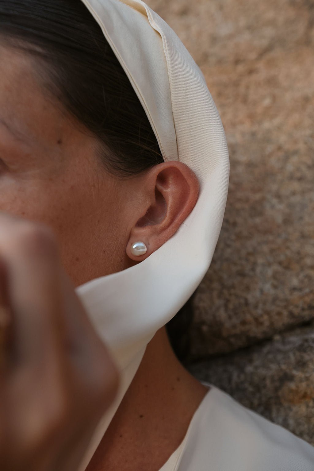 Small natural Keshi pearl studs perfect for everyday wear