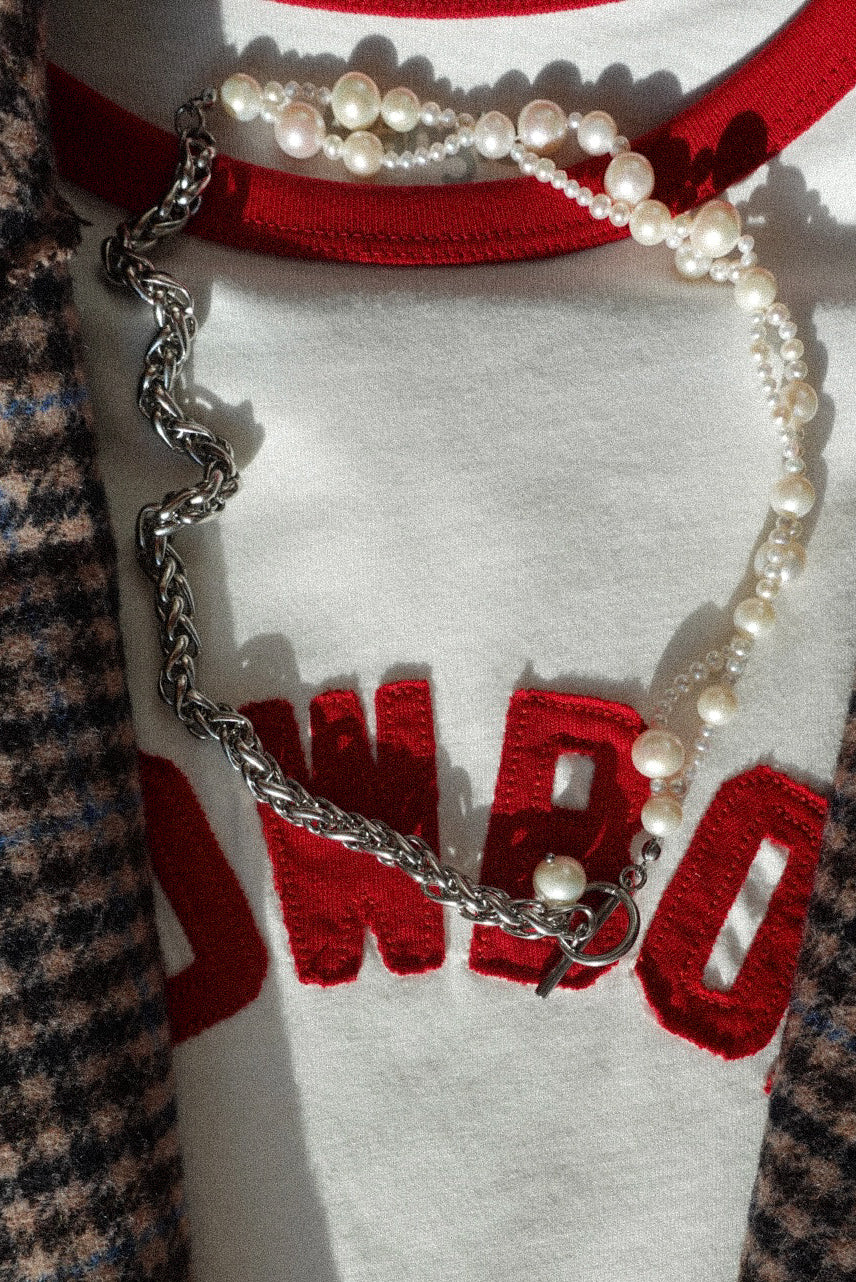 CHAIN AND PEARL NECKLACE