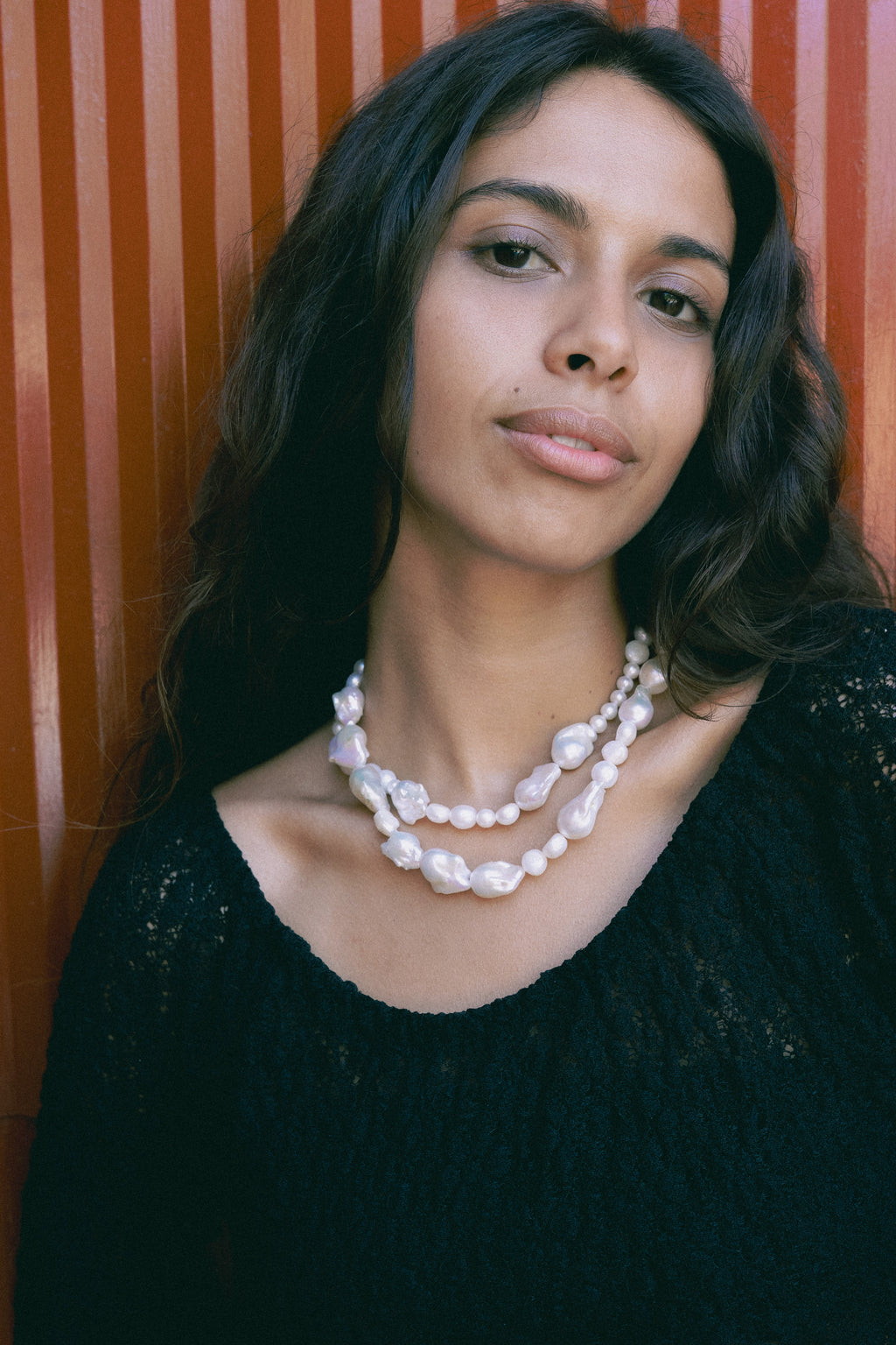 DOUBLE LAYER BAROQUE PEARL NECKLACE