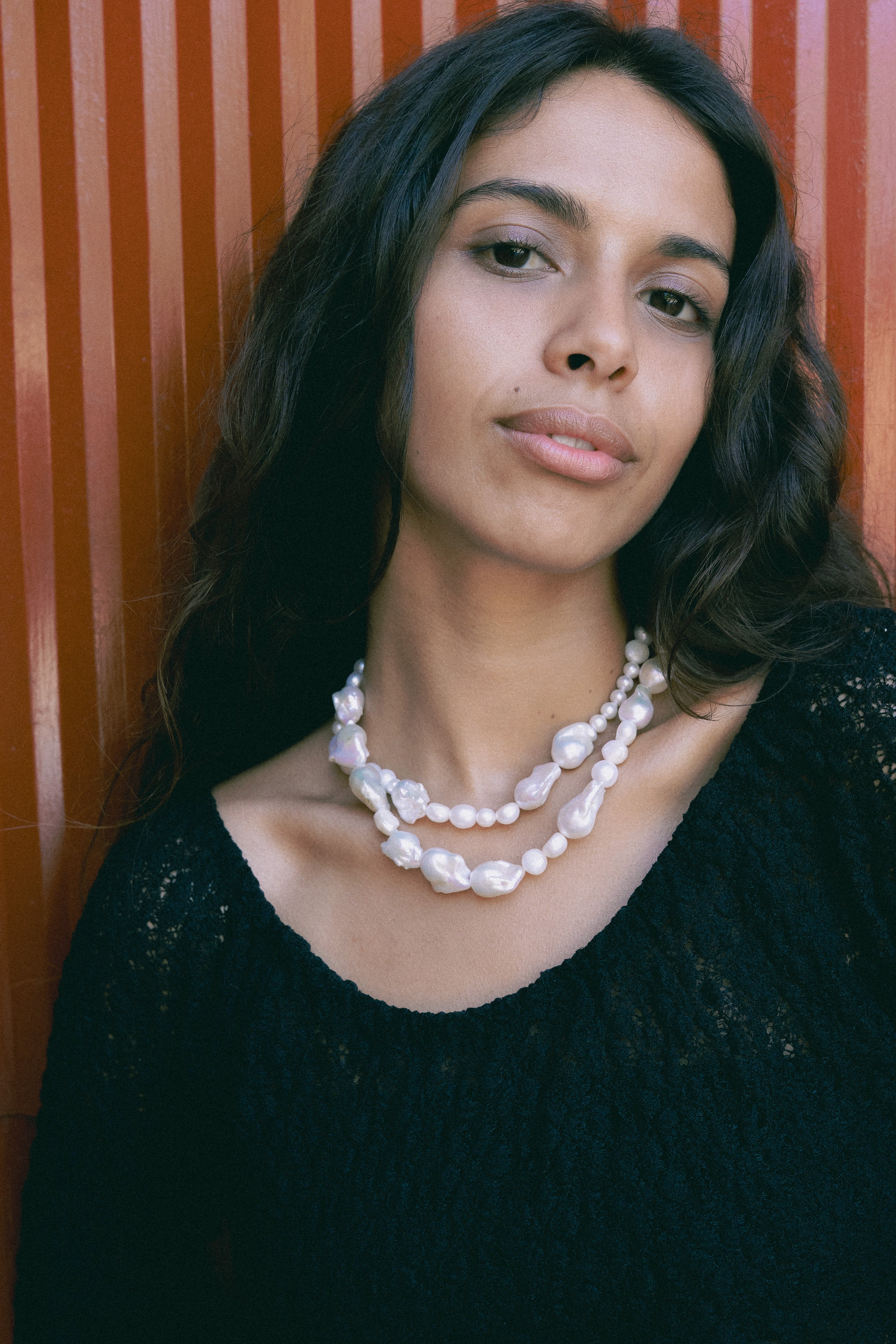 DOUBLE LAYER BAROQUE PEARL NECKLACE