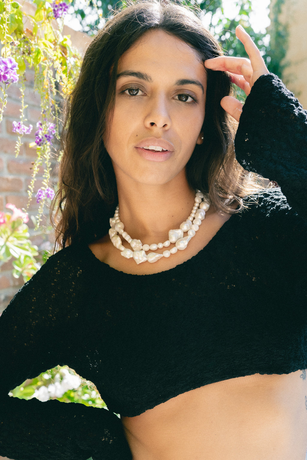 DOUBLE LAYER BAROQUE PEARL NECKLACE